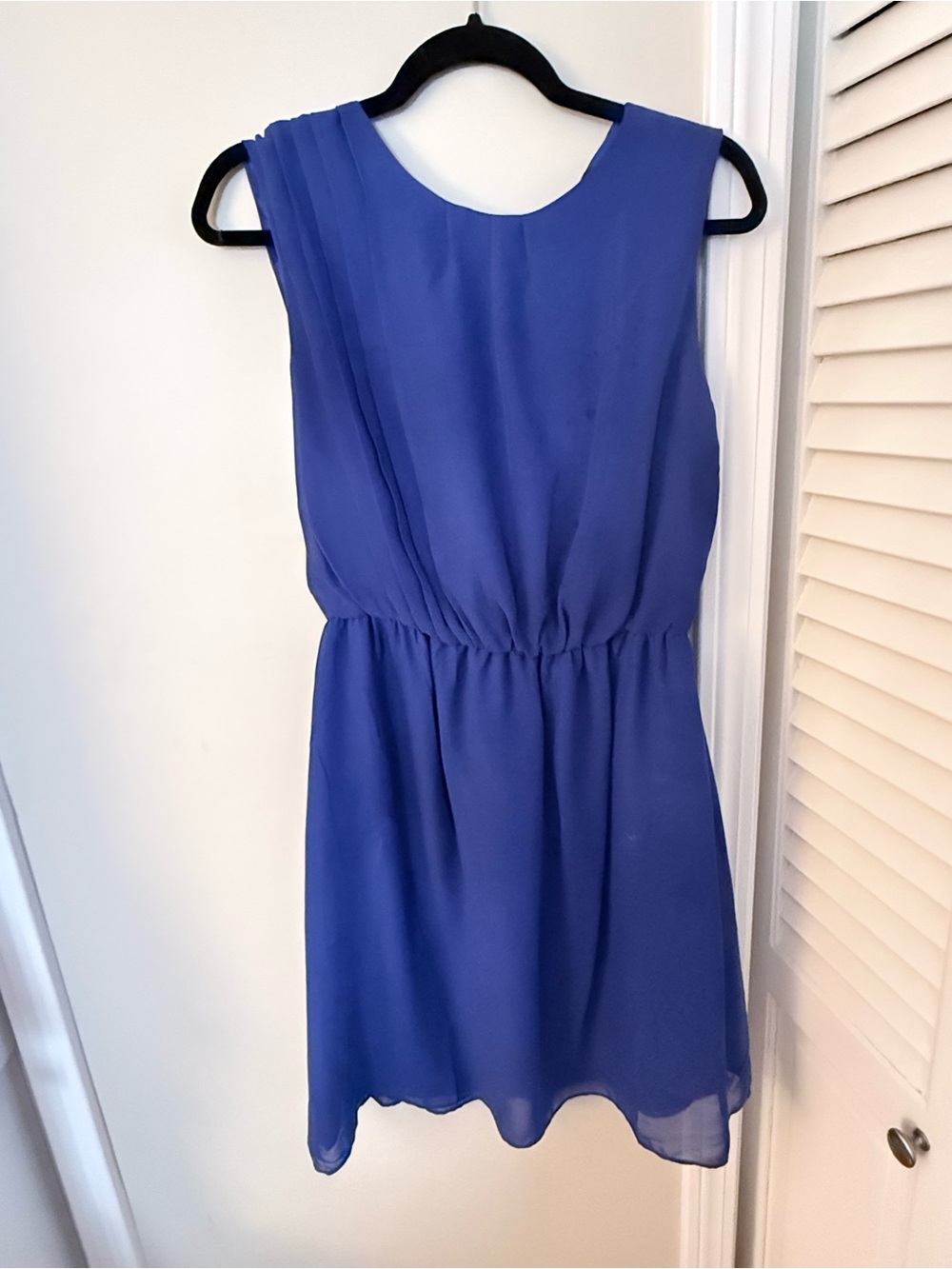 The Limited Royal Blue Sleeveless Chiffon Midi Dress